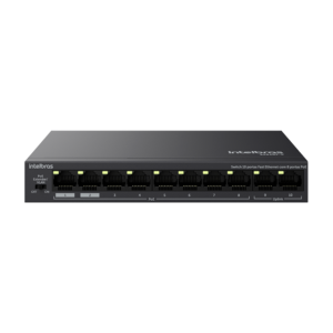 SWITCH 8 PORTAS PoE + 2 Uplink FAST longo alcance S1010F-P