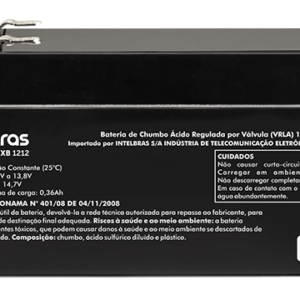 Bateria intelbras XB 1212 CHUMBO 12V 1,2AH